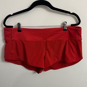Lululemon Speedup Shorts 2.5 dark red